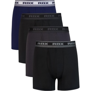 image:imageRBX Active Mens Athletic Performance Quick Dry MultiPack Boxer Brief SetBlackNavyCharcoalwith Fly