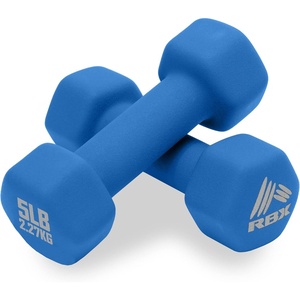 image:imageRBX Weights Dumbbells Set  Neoprene Arm Weights With NonSlip Grip Strength Training Equipment for Home or Gym AntiRollMalibu Blue
