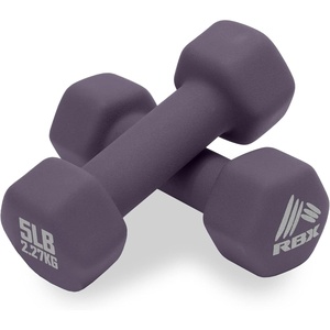 image:imageRBX Weights Dumbbells Set  Neoprene Arm Weights With NonSlip Grip Strength Training Equipment for Home or Gym AntiRollRoyal Plum
