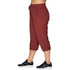 image:imageBX Active Womens Plus Size Woven Lightweight Drawstring Capri Pant Rust 3X