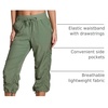 image:imageRBX Active Capri Pants for Women Joggers Stretch Lightweight Womens Casual Pant Capri with DrawstringBasil