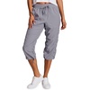 image:imageRBX Active Capri Pants for Women Joggers Stretch Lightweight Womens Casual Pant Capri with DrawstringDolphin Grey