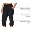 image:imageRBX Active Capri Pants for Women Joggers Stretch Lightweight Womens Casual Pant Capri with DrawstringJet Black