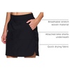 image:imageRBX Active Longer Length Skort for Women Quick Drying Woven Pickleball Golf Skort with Pockets for Tennis Hiking RunningLong Length Black