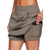 image:imageRBX Active Longer Length Skort for Women Quick Drying Woven Pickleball Golf Skort with Pockets for Tennis Hiking RunningLong Length Smoke Sage