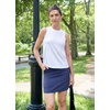 image:imageRBX Active Longer Length Skort for Women Quick Drying Woven Pickleball Golf Skort with Pockets for Tennis Hiking RunningSmoke Blue
