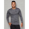 image:imageRBX Active Mens Athletic Performance Long Sleeve Crew Neck Fleece Lined Insulated Fitted Base Layer TShirtF19 Grey