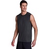 image:imageRBX Active Mens Lightweight Quick Dry Performance Sleeveless Muscle TeeStriated Black Heather