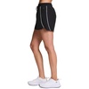 image:imageRBX Active Womens Athletic Relaxed Fit Quick Dry Stretch Woven Running Short with Inner Attached Brief and PocketsBlackWhite Piping