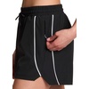 image:imageRBX Active Womens Athletic Relaxed Fit Quick Dry Stretch Woven Running Short with Inner Attached Brief and PocketsBlackWhite Piping