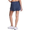 image:imageRBX Active Womens Athletic Relaxed Fit Quick Dry Stretch Woven Running Short with Inner Attached Brief and PocketsNavyWhite Piping