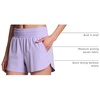 image:imageRBX Active Womens Athletic Relaxed Fit Quick Dry Stretch Woven Running Short with Inner Attached Brief and PocketsSpace Dye Light Purple
