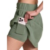 image:imageRBX Active Womens Athletic Skirt with Builtin Shorts Quick Drying Long Length Tennis Golf Skort with PocketsBasil