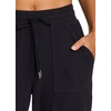 image:imageRBX Active Womens Athletic Super Soft Lightweight Cuffed Tapered Jogger Sweatpants with PocketsRibbed Black