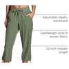image:imageRBX Active Womens Cargo Capri Pant with Pockets Fashion Lightweight Woven with DrawstringBasil