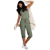 image:imageRBX Active Womens Cargo Capri Pant with Pockets Fashion Lightweight Woven with DrawstringBasil