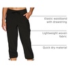 image:imageRBX Active Womens Cargo Capri Pant with Pockets Fashion Lightweight Woven with DrawstringJet Black