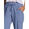 image:imageRBX Active Womens Cargo Capri Pant with Pockets Fashion Lightweight Woven with DrawstringMisty Blue