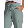 image:imageRBX Active Womens Cargo Capri Pant with Pockets Fashion Lightweight Woven with DrawstringSea Mist