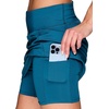 image:imageRBX Active Womens Fashion Stretch Knit Flat Front GolfTennis Athletic Skort with Attached Bike Short and PocketsTeal