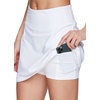 image:imageRBX Active Womens Fashion Stretch Knit Flat Front GolfTennis Athletic Skort with Attached Bike Short and PocketsWhite