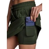 image:imageRBX Active Womens Long Length Skort Quick Drying Woven Golf Skort with Pockets for Tennis Pickleball Hiking WorkoutsIvy Green