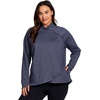 image:imageRBX Active Womens Plus Size Mock Neck Long Sleeve Fleece Pullover SweatshirtCrown Blue