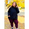 image:imageRBX Active Womens Plus Size Mock Neck Long Sleeve Fleece Pullover SweatshirtF20 Black