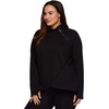 image:imageRBX Active Womens Plus Size Mock Neck Long Sleeve Fleece Pullover SweatshirtF20 Black