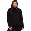 image:imageRBX Active Womens Plus Size Mock Neck Long Sleeve Fleece Pullover SweatshirtF20 Black
