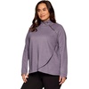 image:imageRBX Active Womens Plus Size Mock Neck Long Sleeve Fleece Pullover SweatshirtGrape