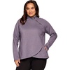 image:imageRBX Active Womens Plus Size Mock Neck Long Sleeve Fleece Pullover SweatshirtGrape