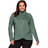 image:imageRBX Active Womens Plus Size Mock Neck Long Sleeve Fleece Pullover SweatshirtPine Green Heather