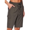 image:imageRBX Active Womens Relaxed Fit Breathable Ventilated Stretch Woven Athletic Walking Short with PocketsOlive 11inch