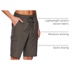 image:imageRBX Active Womens Relaxed Fit Breathable Ventilated Stretch Woven Athletic Walking Short with PocketsOlive 11inch