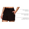 image:imageRBX Active Womens Relaxed Fit Breathable Ventilated Stretch Woven Athletic Walking Short with PocketsOverlap Black