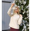 image:imageRBX Active Womens Ultra Soft Quilted Cowl Neck Pullover SweatshirtCable Light Blue