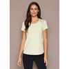 image:imageRBX Active Workout TShirt for Women Breathable Mesh Panel Gym Running Tee Stretchy Super Soft Gym Top with MeshPeached Pale Lime