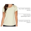 image:imageRBX Active Workout TShirt for Women Breathable Mesh Panel Gym Running Tee Stretchy Super Soft Gym Top with MeshPeached Pale Lime