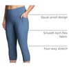 image:imageRBX Activewear Plus Size Legging for Women in Capri Length High Waist Squat Proof Running Yoga Pants with PocketsMoonlight Blue