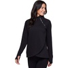 image:imageRBX Activewear Womens Fleece Sweatshirt Fashion Pullover With Pockets Zip Mock Neck and Thumb HolesBlack