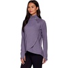 image:imageRBX Activewear Womens Fleece Sweatshirt Fashion Pullover With Pockets Zip Mock Neck and Thumb HolesGrape