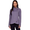 image:imageRBX Activewear Womens Fleece Sweatshirt Fashion Pullover With Pockets Zip Mock Neck and Thumb HolesGrape