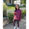 image:imageRBX Activewear Womens Fleece Sweatshirt Fashion Pullover With Pockets Zip Mock Neck and Thumb HolesGrape