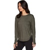 image:imageRBX Womens Long Sleeve French Terry Yoga Pullover with Thumbholes Heathered Green Olive S