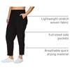 image:imageRBX Womens Plus Size Ankle Pant with Pockets Lightweight Quick Drying Woven Weekend PantsRibbed Side Black