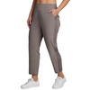 image:imageRBX Womens Plus Size Ankle Pant with Pockets Lightweight Quick Drying Woven Weekend PantsRibbed Side Driftwood