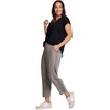 image:imageRBX Womens Plus Size Ankle Pant with Pockets Lightweight Quick Drying Woven Weekend PantsRibbed Side Driftwood