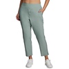 image:imageRBX Womens Plus Size Ankle Pant with Pockets Lightweight Quick Drying Woven Weekend PantsRibbed Side Sea Mist