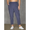image:imageRBX Womens Plus Size Ankle Pant with Pockets Lightweight Quick Drying Woven Weekend PantsRibbed Side Smoke Blue